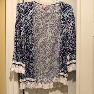Lilly Pulitzer fringe cardigan